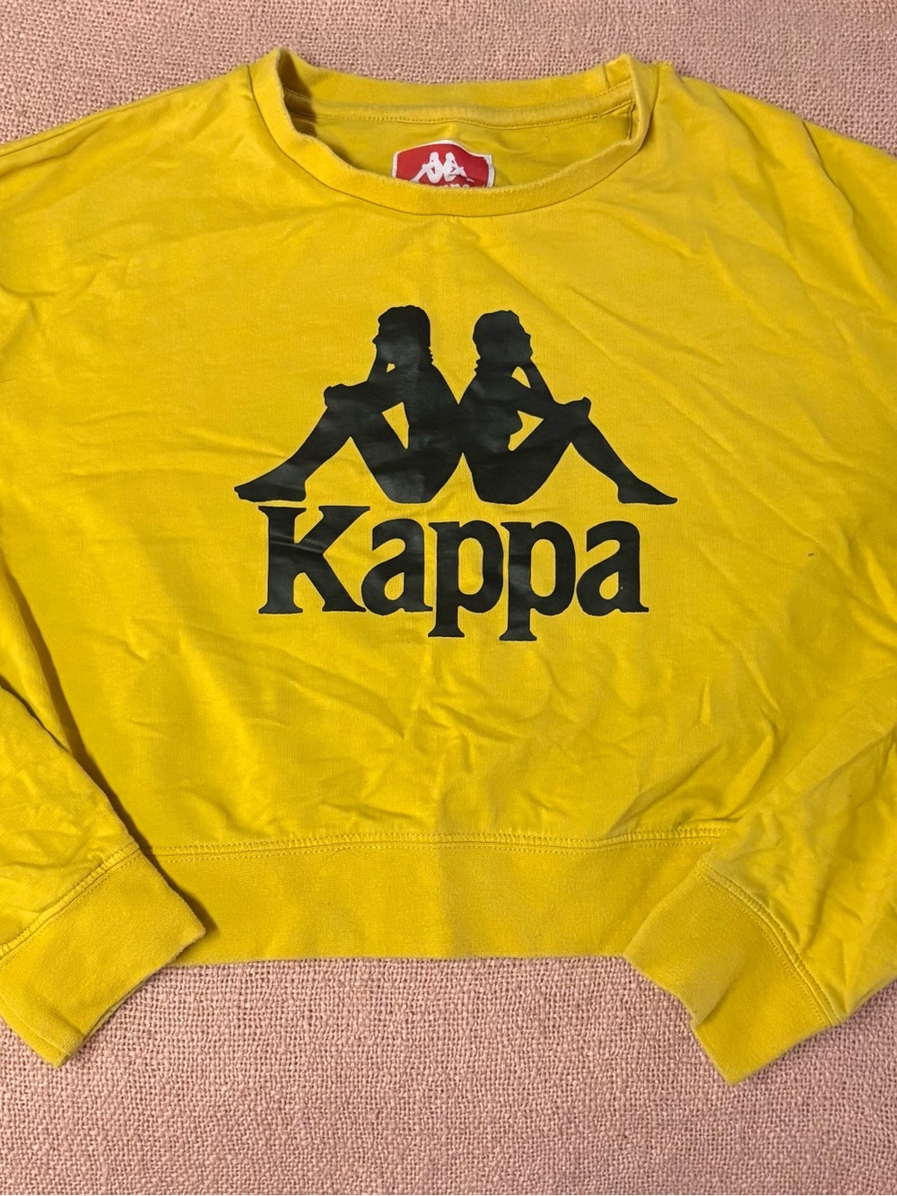 Kappa Yellow Crewneck Sweatshirt with Black Logo